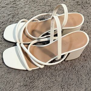 Old Navy White Strappy Block Heel Sandals